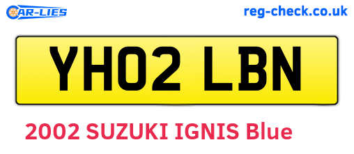 YH02LBN are the vehicle registration plates.