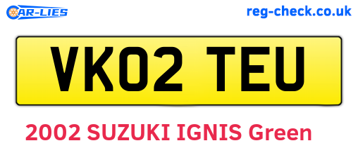VK02TEU are the vehicle registration plates.