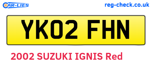 YK02FHN are the vehicle registration plates.