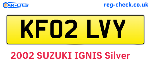 KF02LVY are the vehicle registration plates.