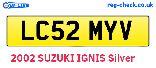 LC52MYV are the vehicle registration plates.