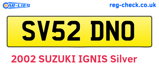 SV52DNO are the vehicle registration plates.