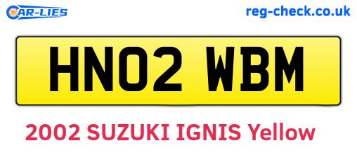 HN02WBM are the vehicle registration plates.