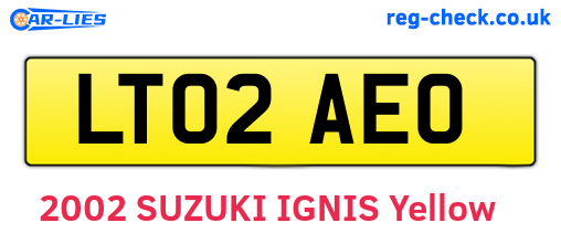LT02AEO are the vehicle registration plates.