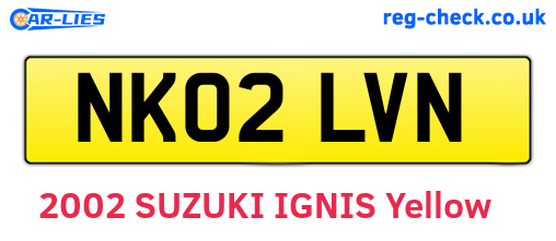 NK02LVN are the vehicle registration plates.