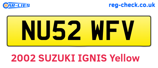 NU52WFV are the vehicle registration plates.