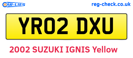 YR02DXU are the vehicle registration plates.