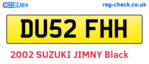 DU52FHH are the vehicle registration plates.