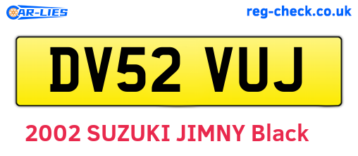 DV52VUJ are the vehicle registration plates.