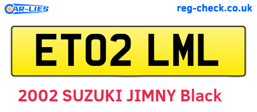 ET02LML are the vehicle registration plates.