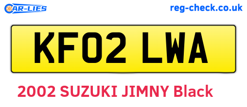 KF02LWA are the vehicle registration plates.