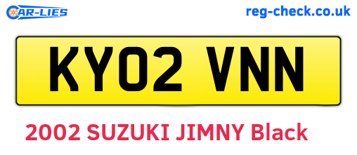 KY02VNN are the vehicle registration plates.