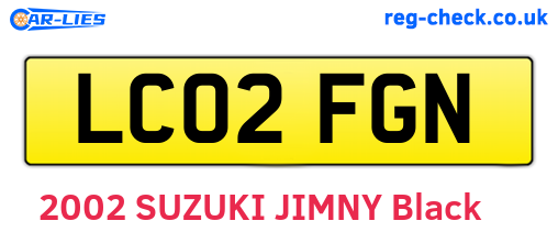 LC02FGN are the vehicle registration plates.