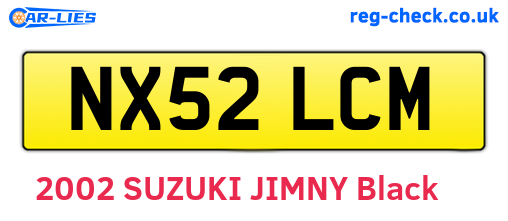 NX52LCM are the vehicle registration plates.