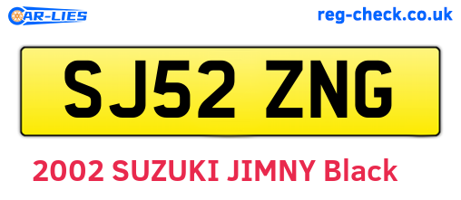 SJ52ZNG are the vehicle registration plates.