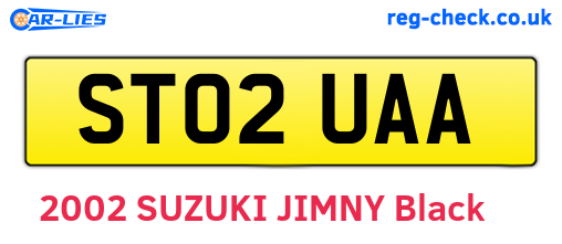ST02UAA are the vehicle registration plates.