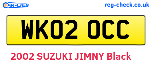 WK02OCC are the vehicle registration plates.