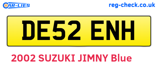 DE52ENH are the vehicle registration plates.