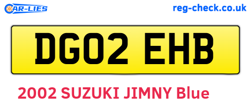 DG02EHB are the vehicle registration plates.