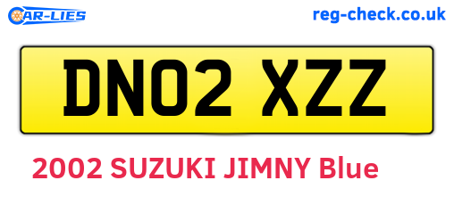 DN02XZZ are the vehicle registration plates.