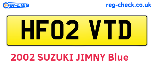 HF02VTD are the vehicle registration plates.