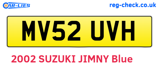 MV52UVH are the vehicle registration plates.