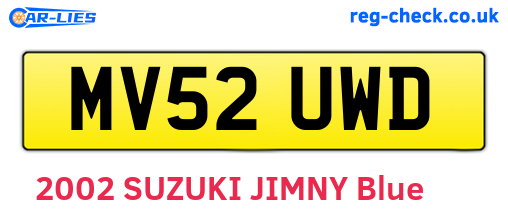 MV52UWD are the vehicle registration plates.