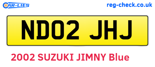 ND02JHJ are the vehicle registration plates.