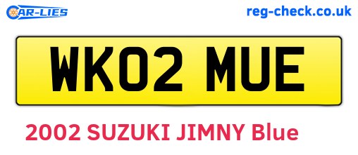 WK02MUE are the vehicle registration plates.