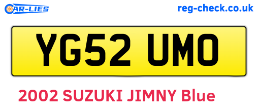 YG52UMO are the vehicle registration plates.