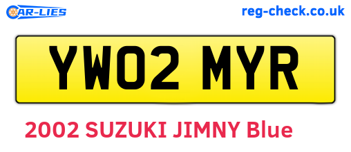 YW02MYR are the vehicle registration plates.