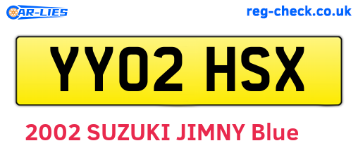 YY02HSX are the vehicle registration plates.