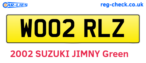 WO02RLZ are the vehicle registration plates.