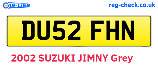 DU52FHN are the vehicle registration plates.