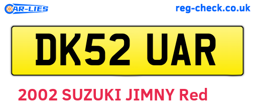 DK52UAR are the vehicle registration plates.
