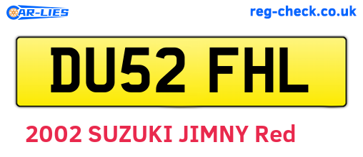 DU52FHL are the vehicle registration plates.