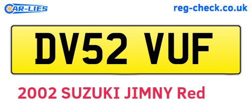 DV52VUF are the vehicle registration plates.