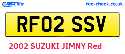 RF02SSV are the vehicle registration plates.