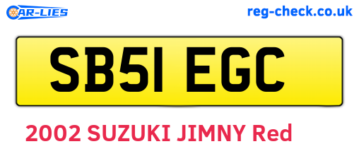 SB51EGC are the vehicle registration plates.
