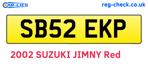 SB52EKP are the vehicle registration plates.