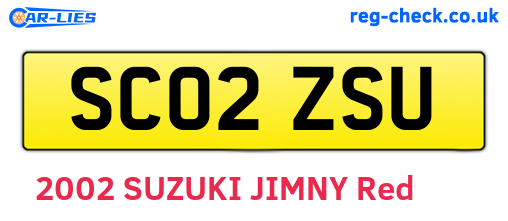 SC02ZSU are the vehicle registration plates.