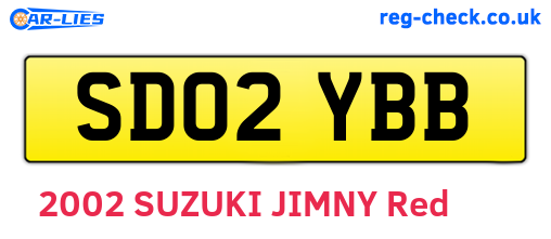 SD02YBB are the vehicle registration plates.