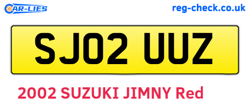 SJ02UUZ are the vehicle registration plates.