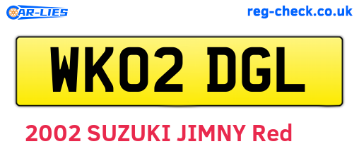 WK02DGL are the vehicle registration plates.