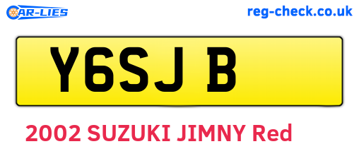Y6SJB are the vehicle registration plates.