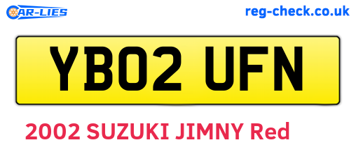 YB02UFN are the vehicle registration plates.