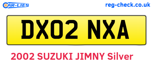 DX02NXA are the vehicle registration plates.