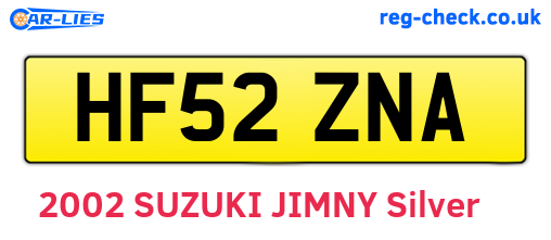 HF52ZNA are the vehicle registration plates.