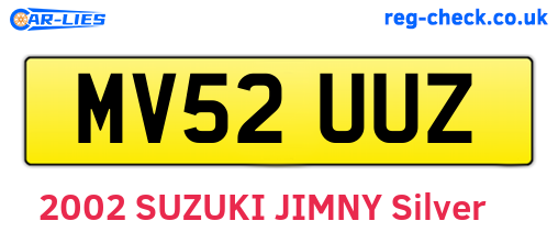 MV52UUZ are the vehicle registration plates.