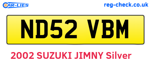 ND52VBM are the vehicle registration plates.
